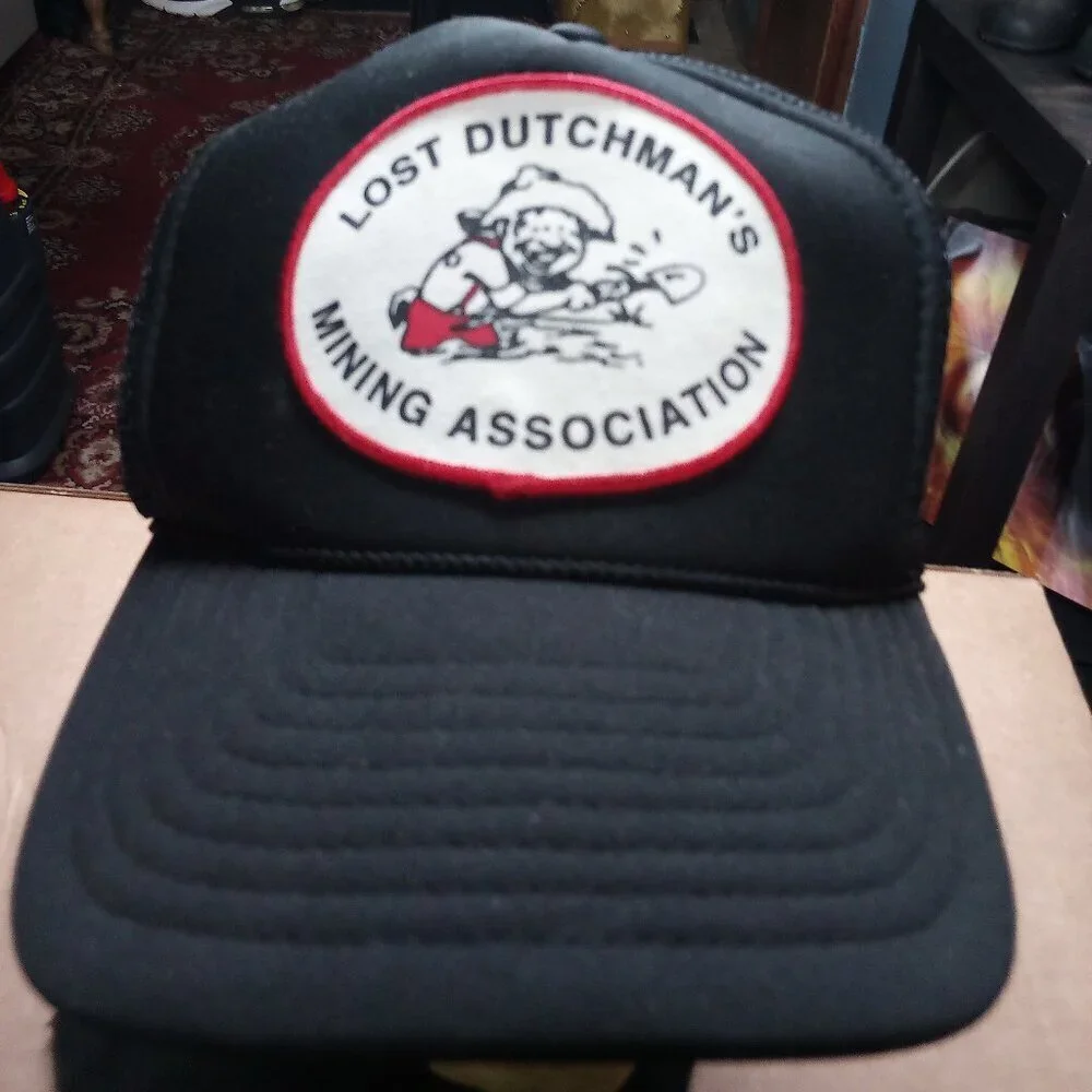 Vintage Lost Dutchman's Mining Association Patch Snap Trucker Hat Cap